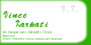 vince karpati business card